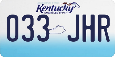 KY license plate 033JHR