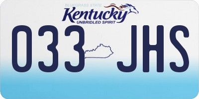 KY license plate 033JHS