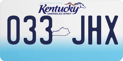 KY license plate 033JHX
