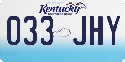 KY license plate 033JHY