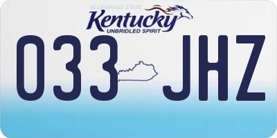 KY license plate 033JHZ