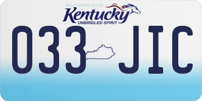 KY license plate 033JIC