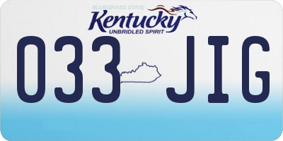 KY license plate 033JIG