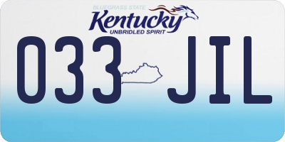 KY license plate 033JIL