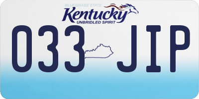 KY license plate 033JIP