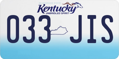 KY license plate 033JIS