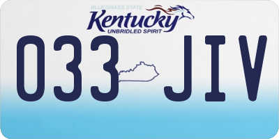 KY license plate 033JIV