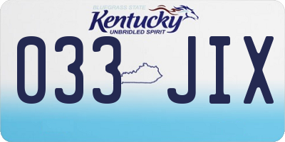 KY license plate 033JIX