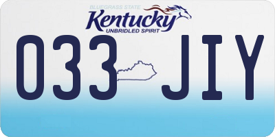KY license plate 033JIY