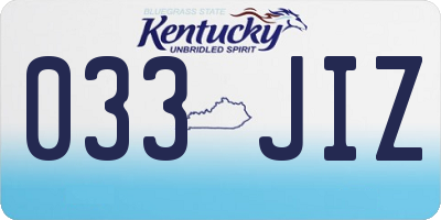 KY license plate 033JIZ