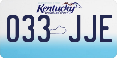 KY license plate 033JJE