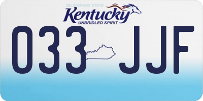 KY license plate 033JJF