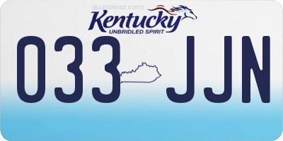 KY license plate 033JJN