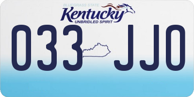 KY license plate 033JJO