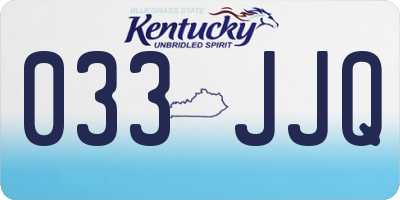 KY license plate 033JJQ