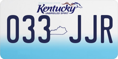 KY license plate 033JJR