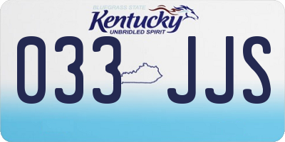 KY license plate 033JJS