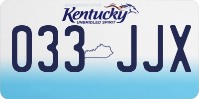 KY license plate 033JJX