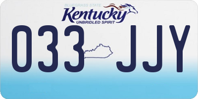 KY license plate 033JJY