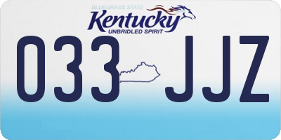 KY license plate 033JJZ