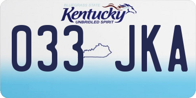 KY license plate 033JKA