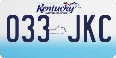 KY license plate 033JKC