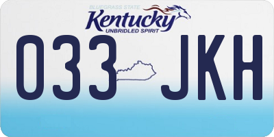 KY license plate 033JKH