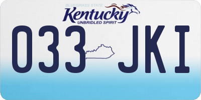 KY license plate 033JKI
