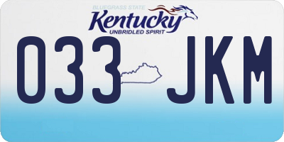 KY license plate 033JKM