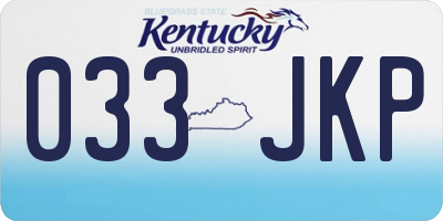 KY license plate 033JKP