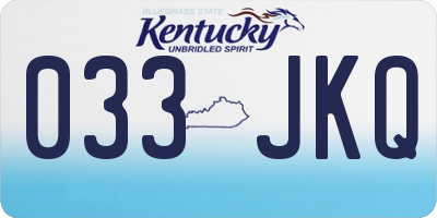 KY license plate 033JKQ