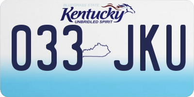 KY license plate 033JKU