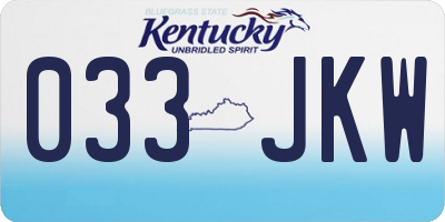 KY license plate 033JKW