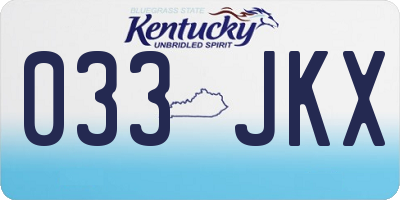 KY license plate 033JKX