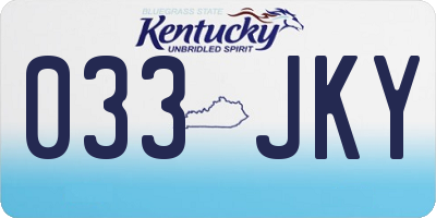 KY license plate 033JKY
