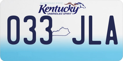 KY license plate 033JLA