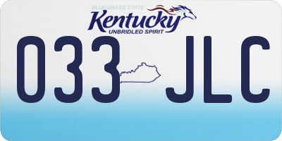 KY license plate 033JLC