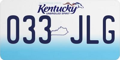 KY license plate 033JLG