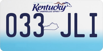 KY license plate 033JLI