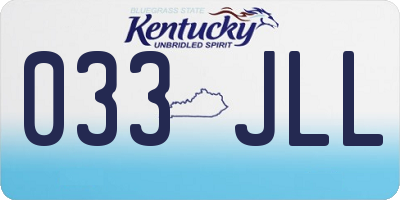 KY license plate 033JLL