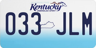 KY license plate 033JLM