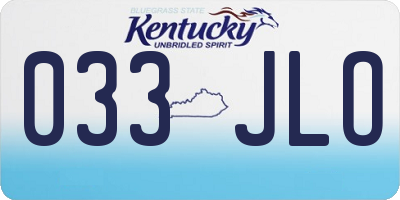 KY license plate 033JLO