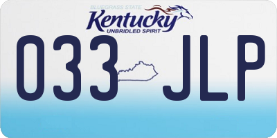 KY license plate 033JLP