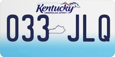 KY license plate 033JLQ