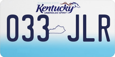 KY license plate 033JLR