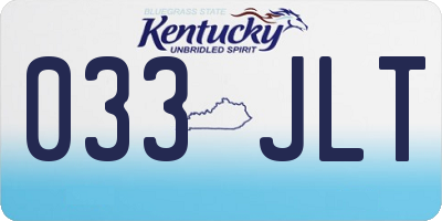 KY license plate 033JLT