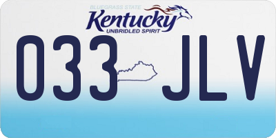 KY license plate 033JLV
