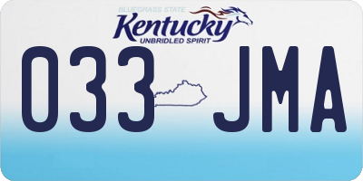 KY license plate 033JMA