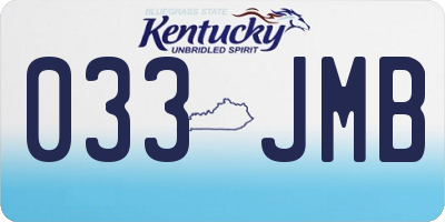 KY license plate 033JMB