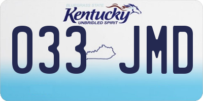 KY license plate 033JMD